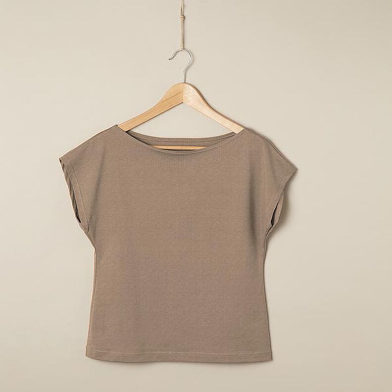 Jersey de algod&atilde;o m&eacute;dio liso &ndash; taupe | Retalho 60cm,  image number 6