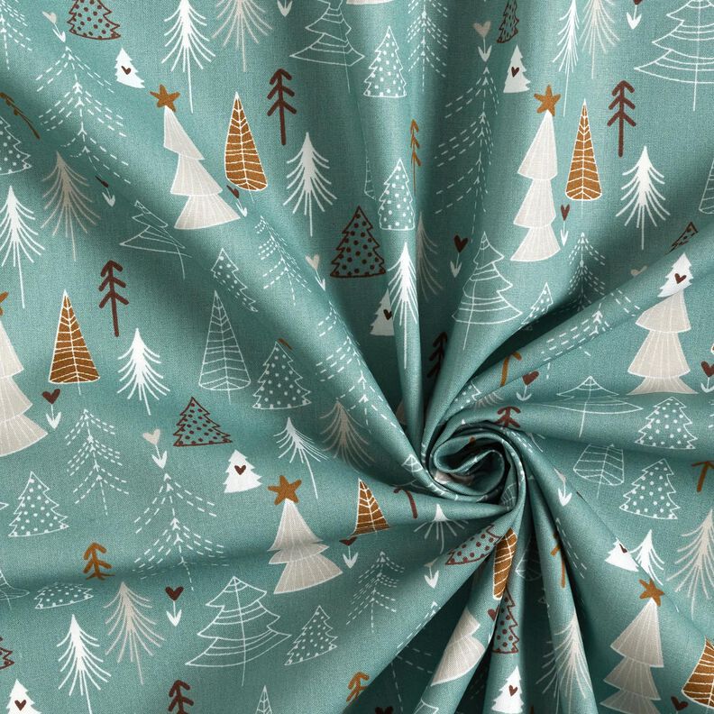 Tecido de algodão Popelina Pinheiros minimalistas – verde amarelado,  image number 3