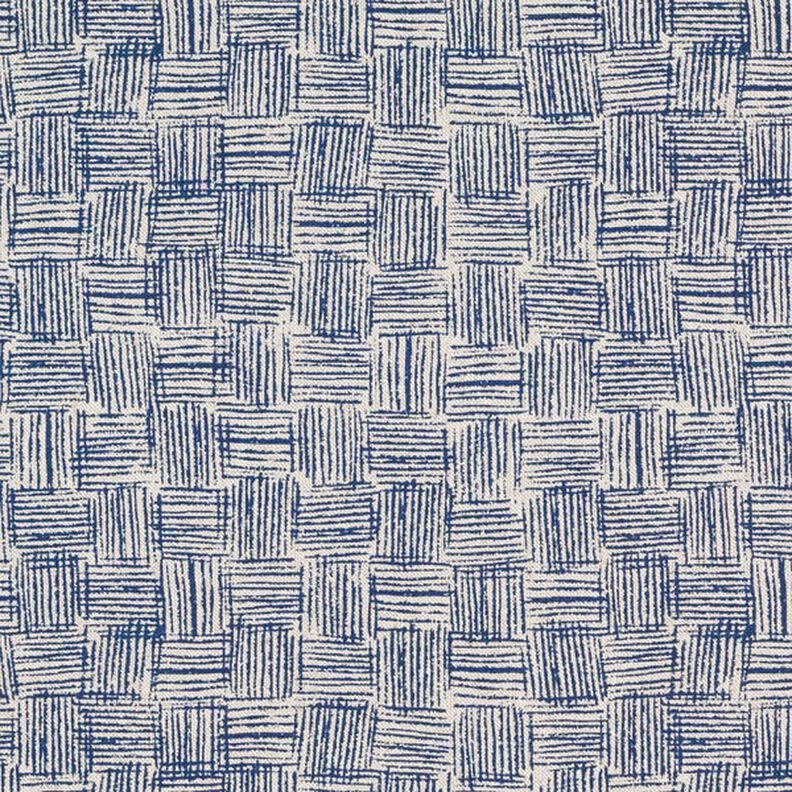 Tecido para decoração Meio linho Panamá Traços – azul-marinho,  image number 1