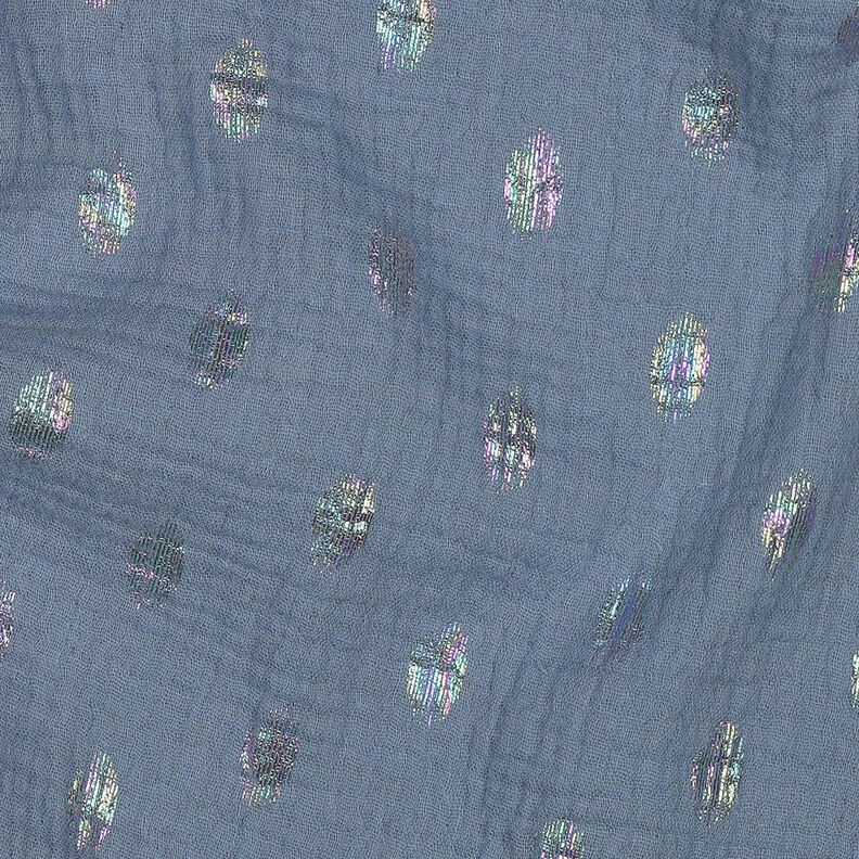 Musselina/ Tecido plissado duplo Pintas Estampado prateado | by Poppy – cinza claro,  image number 2