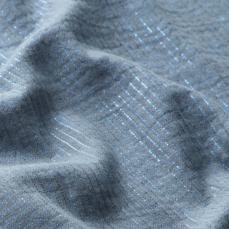 Musselina de algodão com riscas cintilantes – azul-pomba,  image number 3
