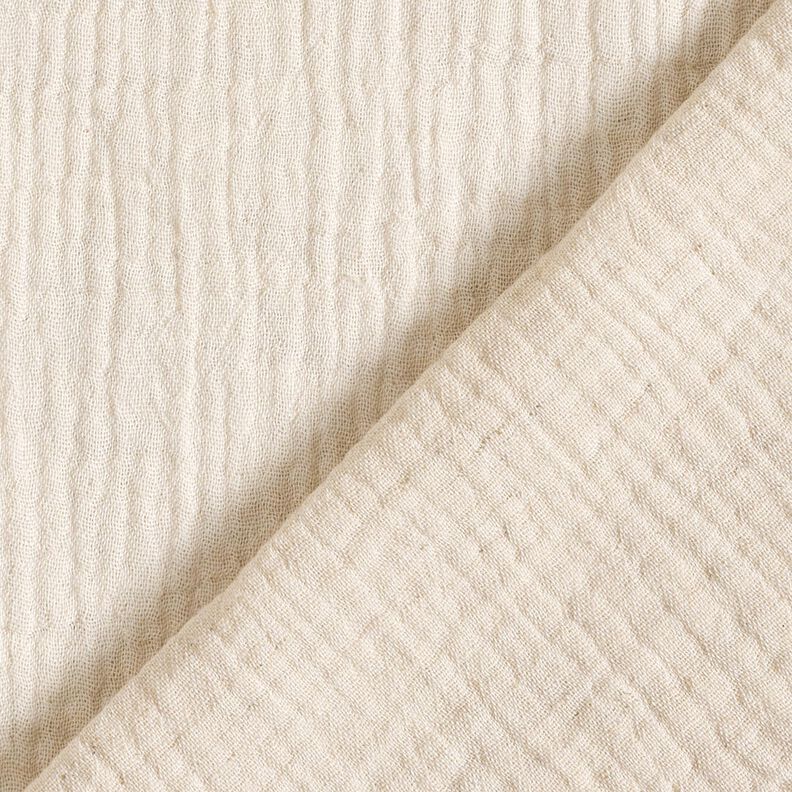Musselina/ Tecido plissado duplo Mix de linho Uni  &ndash; natural,  image number 3