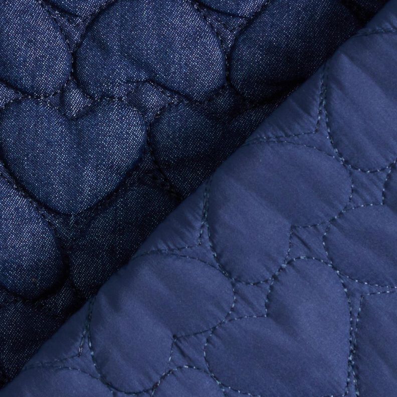 Ganga Tecido acolchoado Corações – azul-noite,  image number 4