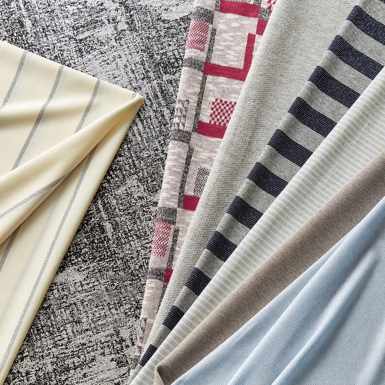 Tecido de malha com estampa metálica abstrata – prata metálica/preto,  image number 7