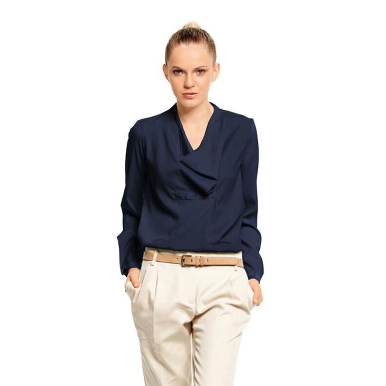 Crepe Georgette Moss – naval,  image number 5