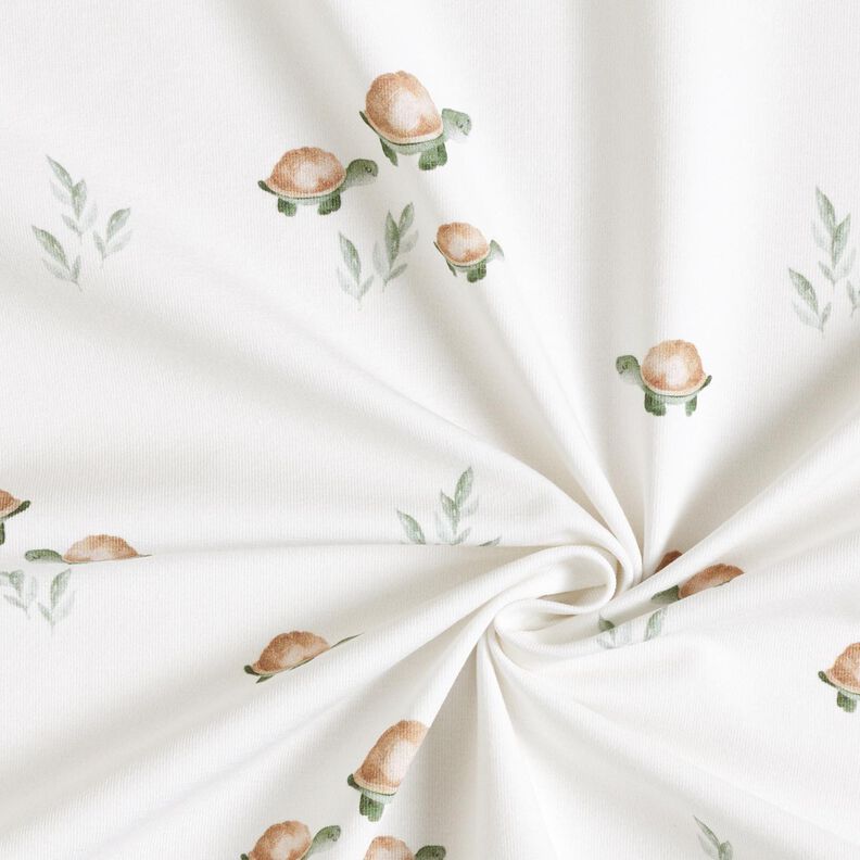 GOTS Jersey de algodão Tartarugas felizes Impressão Digital – marfim,  image number 3