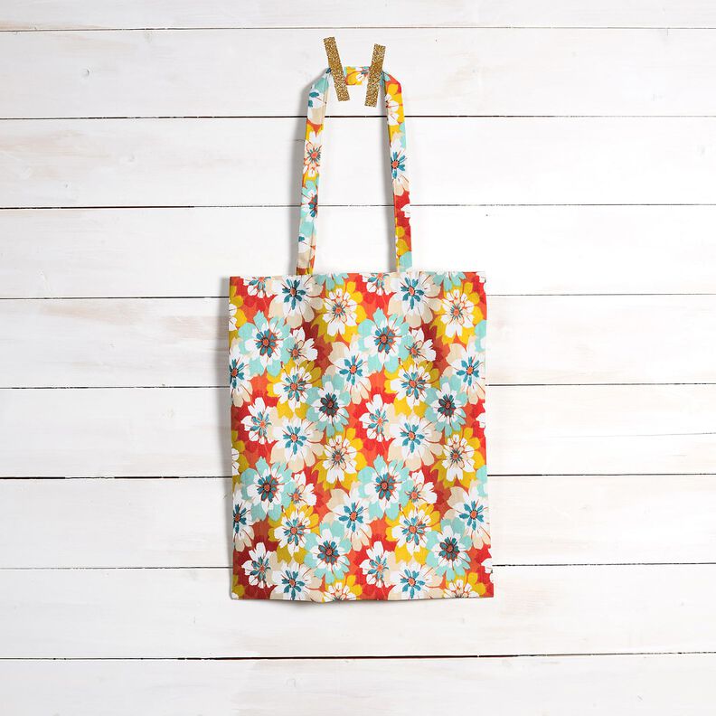 Algodão revestido Flores de primavera – menta/terracota,  image number 8