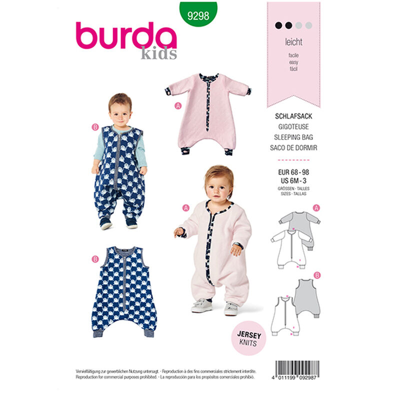 Saco-cama, Burda 9298 | 68 - 98,  image number 1