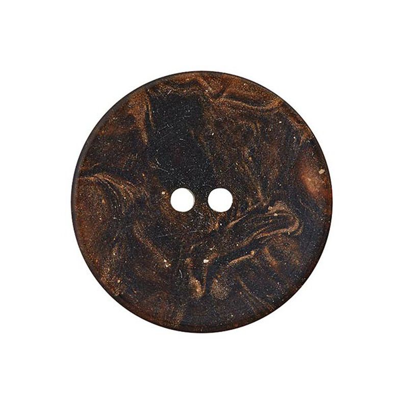 Botão de poliéster, 2 furos – castanho escuro,  image number 1