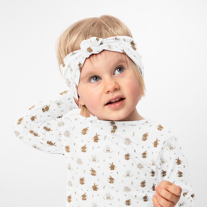 Jersey de algodão Coelhos giros Impressão Digital – marfim,  image number 5