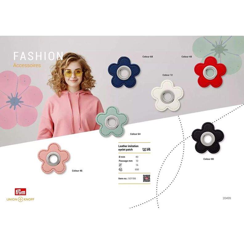 Remendo com ilhó Imitação de pele flor | Prym – menta,  image number 3