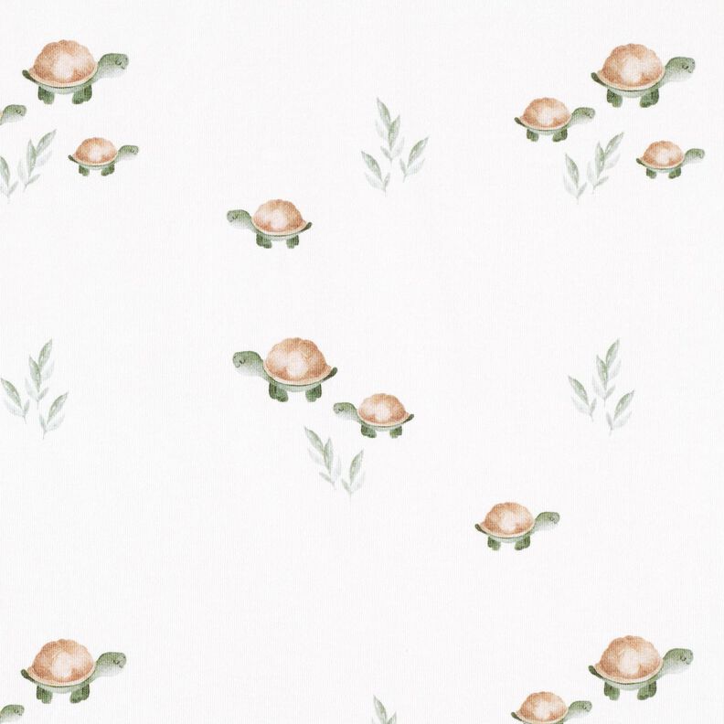 GOTS Jersey de algodão Tartarugas felizes Impressão Digital – marfim,  image number 1