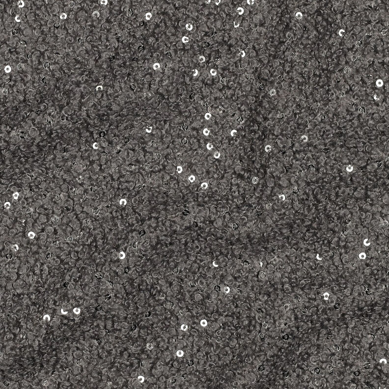 Malha Bouclé Lantejoulas Liso | Poppy Fabrics – cinzento,  image number 3