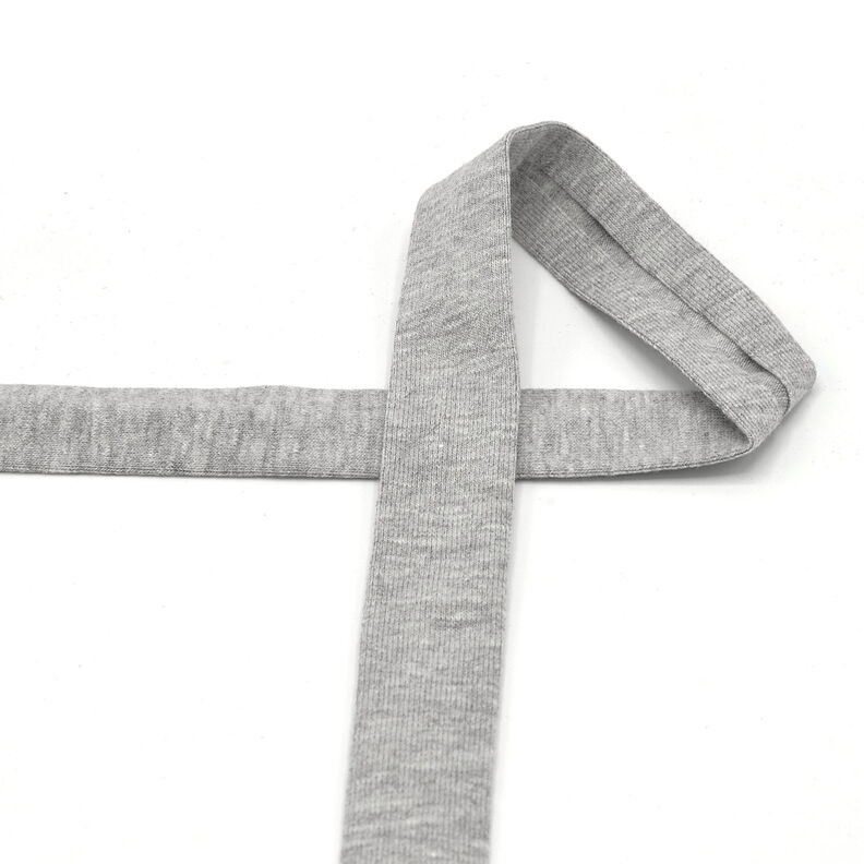Fita de viés Jersey de algodão Melange [20 mm] – cinzento claro,  image number 2