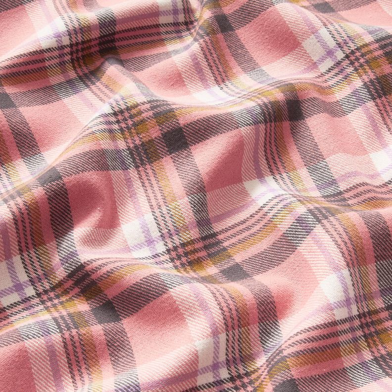 Flanela de algodão Xadrez – rosa embaçado/prata antiga,  image number 2