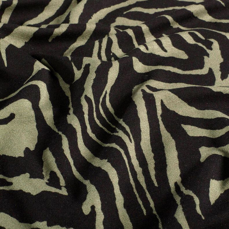 Jersey de viscose Estampado zebra – caqui-claro/preto,  image number 2