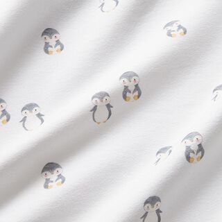 Jersey de algodão Pinguim fofo Impressão Digital – branco, 