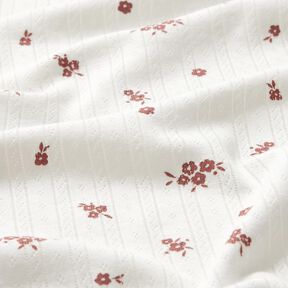 Ajour Jersey de algodão Flores de casa de campo – marfim, 
