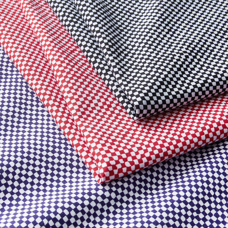 GOTS Jersey de algodão Xadrez Mini | TCC x LOOKS by Wolfgang Joop – azul violeta/branco,  image number 7