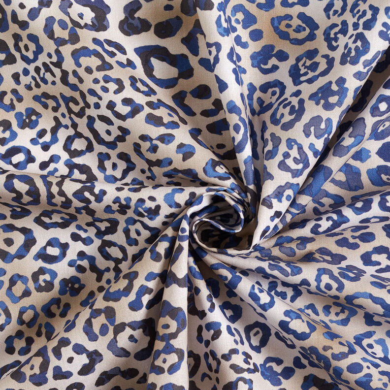 GOTS Popelina de algodão Padrão Leo | TCC x LOOKS by Wolfgang Joop – índigo/taupe claro,  image number 5