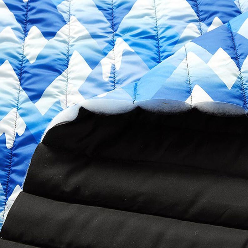 Tecido acolchoado Montanha – azul real/branco,  image number 6