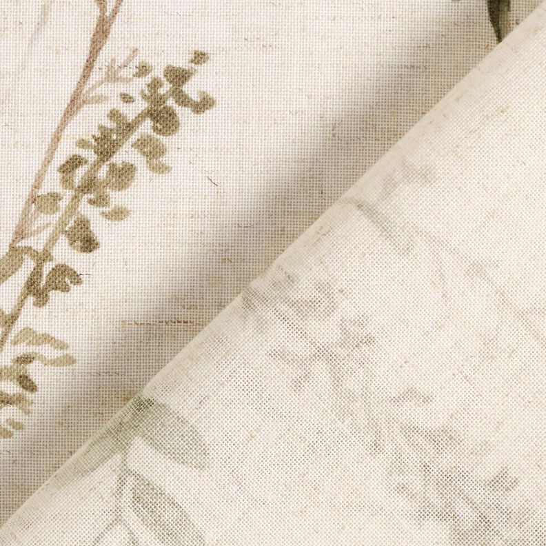 Tecido para cortinados Voile Ramos delicados – natural/pinheiro escuro,  image number 4
