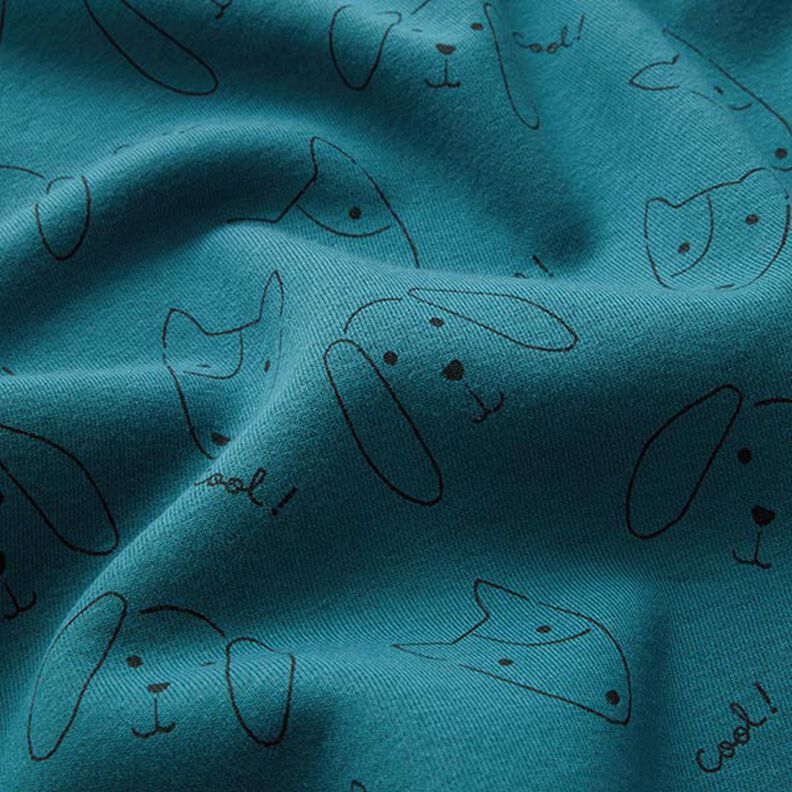 Sweatshirt cardada Focinhos de cão – azul petróleo,  image number 2