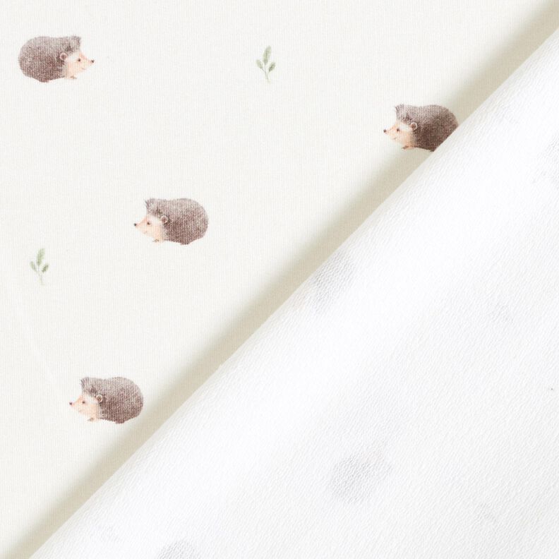 GOTS French Terry Sweat de verão Pequenos ouriços Impressão Digital – marfim,  image number 4