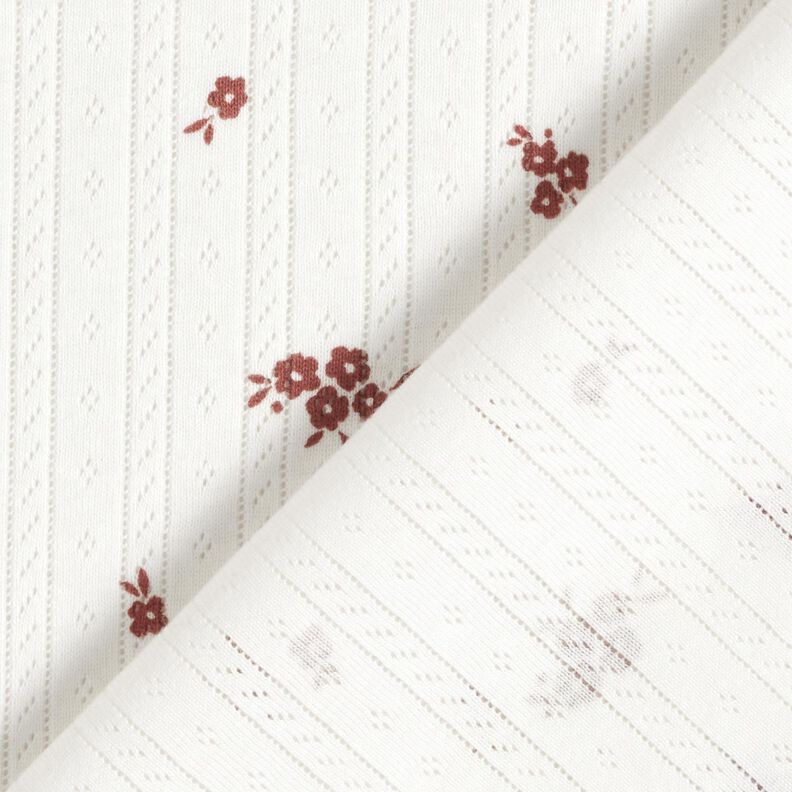 Ajour Jersey de algodão Flores de casa de campo – marfim,  image number 4