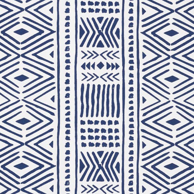 Tecido para decoração Lona Étnico – azul-marinho/branco,  image number 1