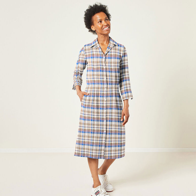 Mistura de viscose e linho Checks – oliva,  image number 6