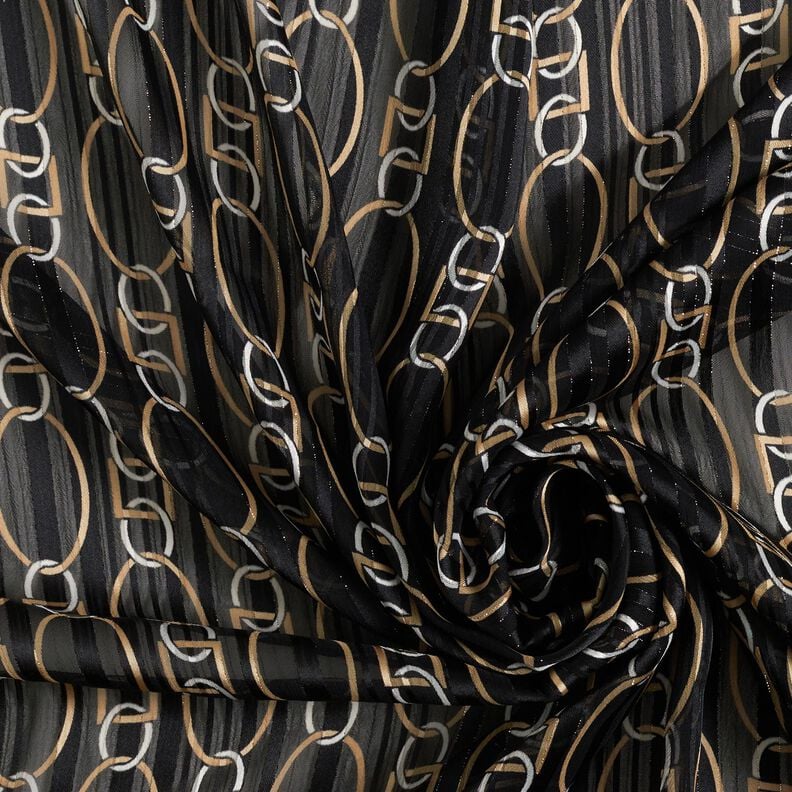 Chiffon Riscas de giz brilhantes Elos de corrente &ndash; preto/branco,  image number 3