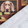 Tecido para decoração Meio linho Panamá Retratos de cães – carmin/dourado,  thumbnail number 4