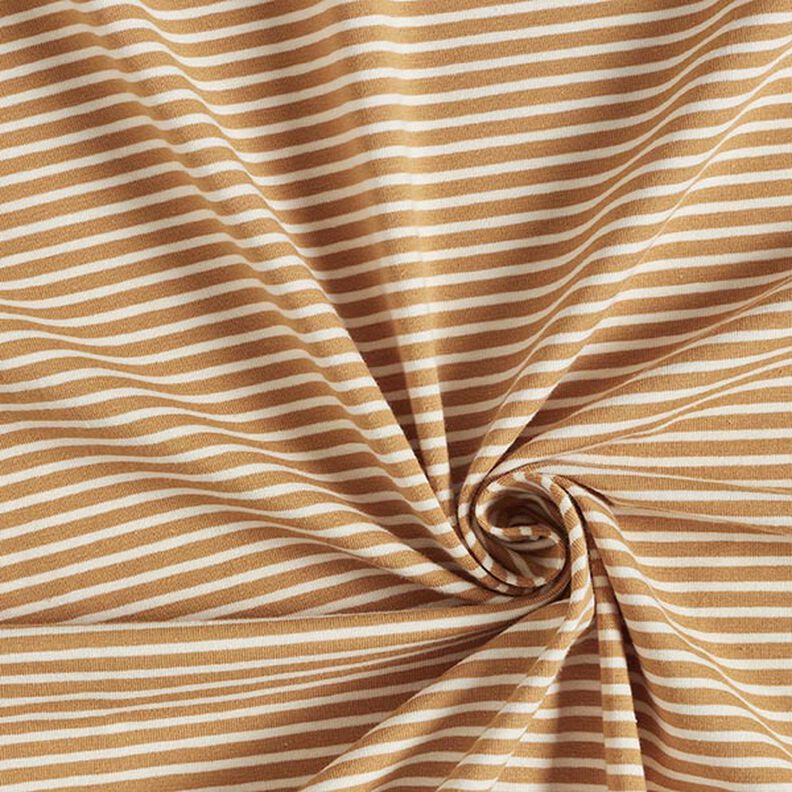 Jersey de algodão Riscas estreitas – creme/canela,  image number 3