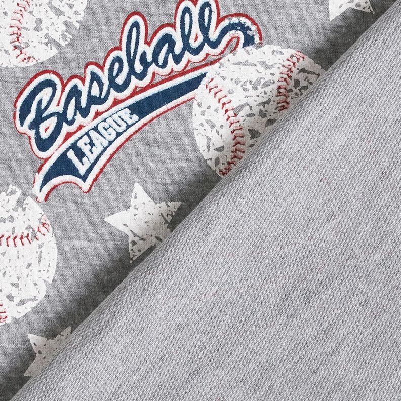 French Terry Sweat de verão Baseball – prateado/branco,  image number 4