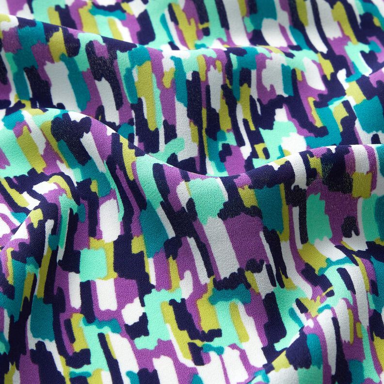 Tecido crepe Pinceladas &ndash; menta clara/vermelho violeta m&eacute;dio,  image number 2