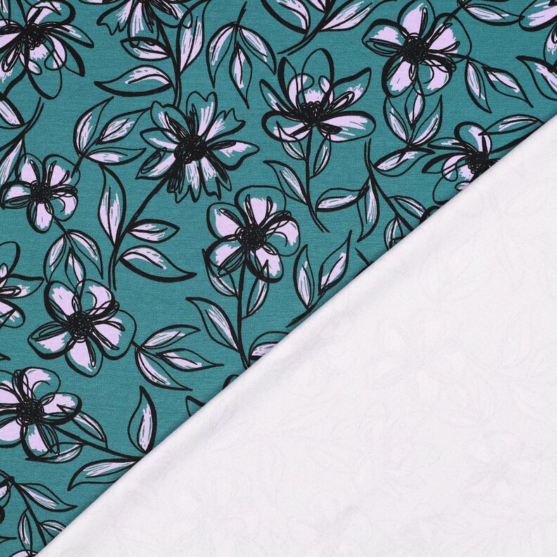 Jersey Romanit Flores – azul petróleo/lilás,  image number 4