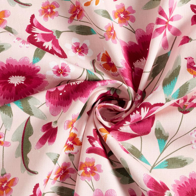 Tecido para decoração Sarja de algodão Flores da primavera – rosé/framboesa,  image number 3