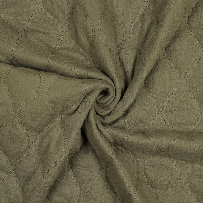 Tecido acolchoado Musselina Ondas – caqui-claro,  image number 3