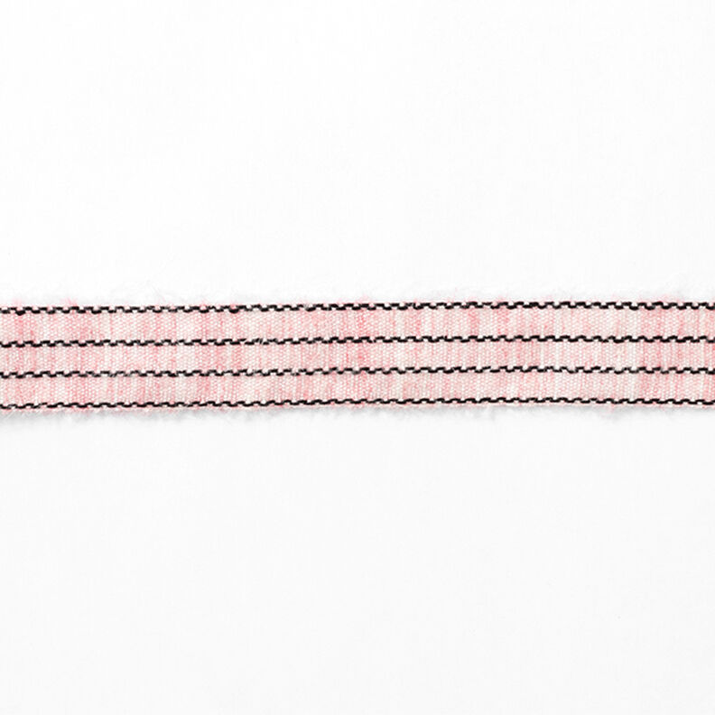 Fita de tecido Melange Riscas [27 mm] – rosa/preto,  image number 2