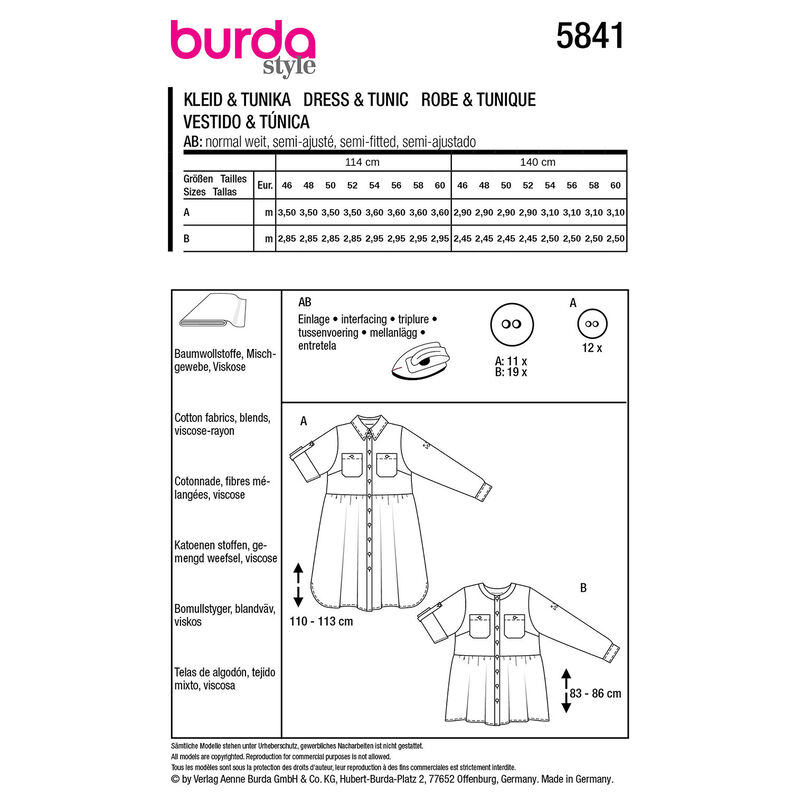 Plus-Size Vestir / Tunika | Burda 5841 | 46-60,  image number 9