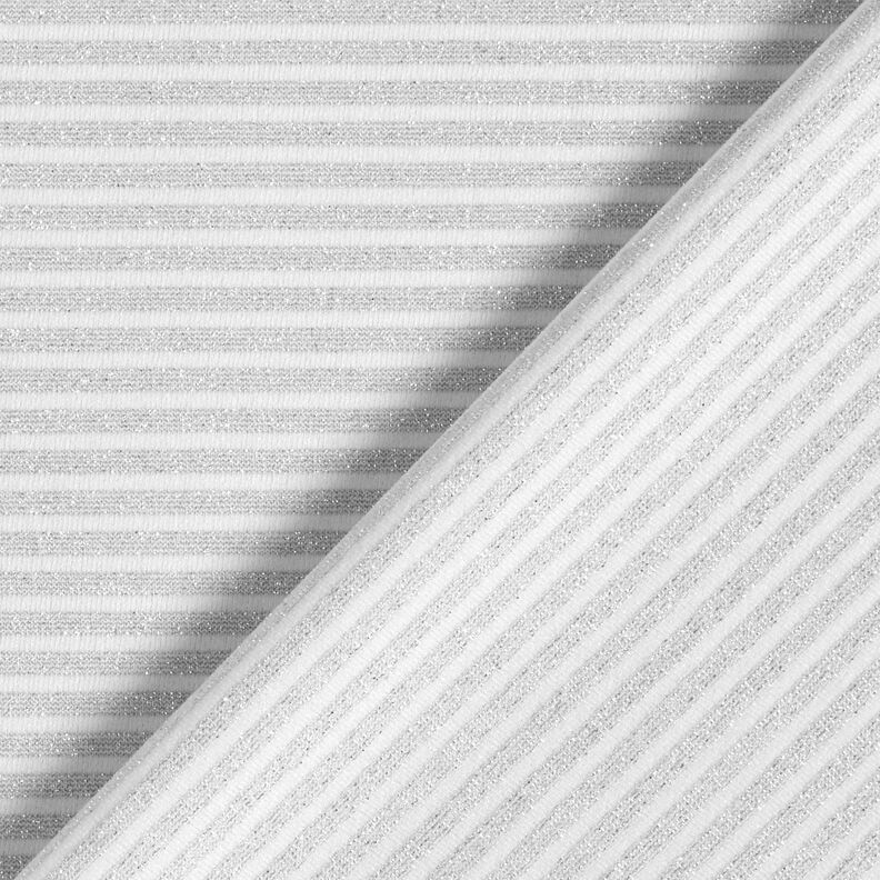 Jersey com riscas brilhantes estreitas – branco/prata metálica,  image number 5