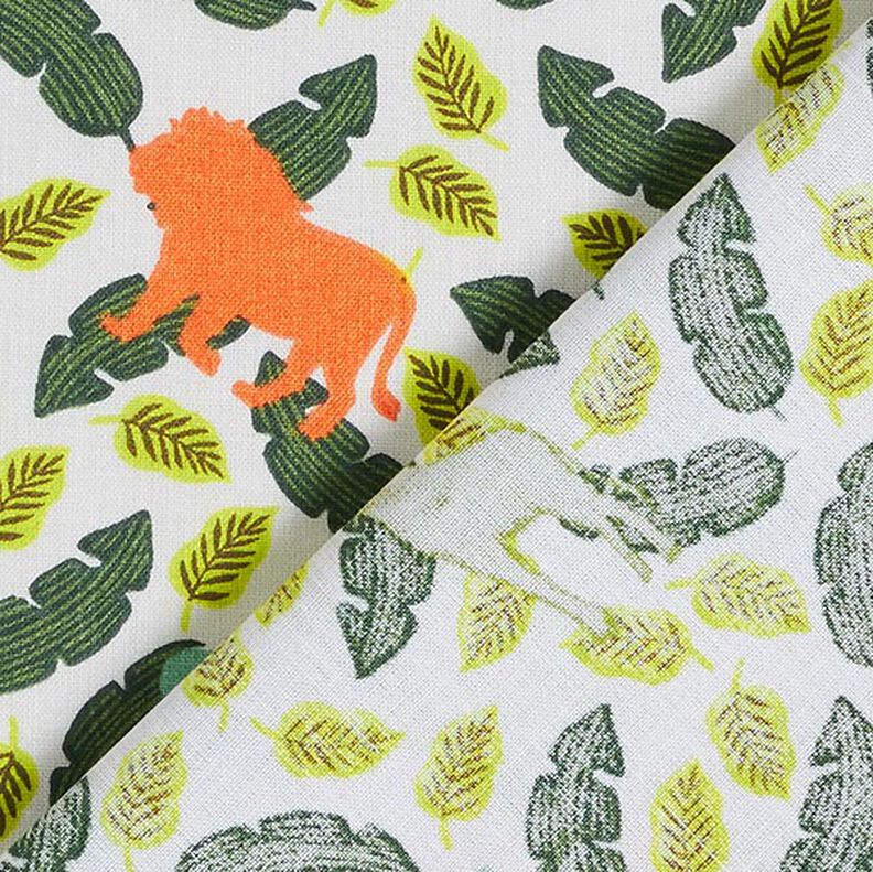 Tecido de algodão Cretone Silhuetas de animais da selva – verde,  image number 4