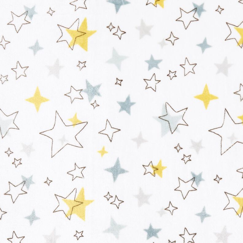 Tecido polar fofinho Estrelas coloridas – marfim/amarelo-sol,  image number 1