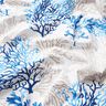 Tecido de algodão Cretone Grandes corais – branco/azul,  thumbnail number 2