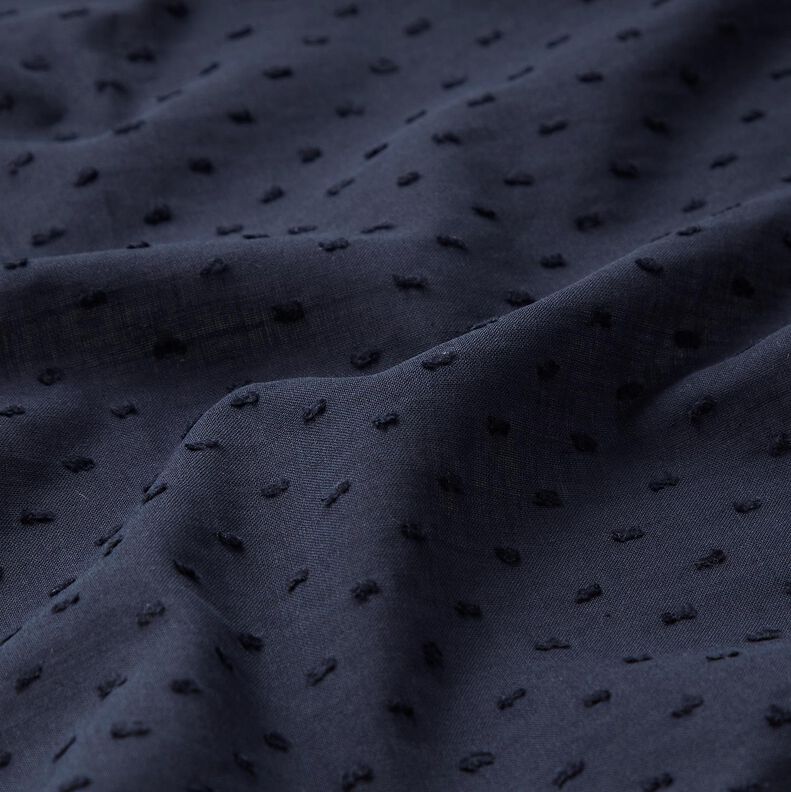 Cambraia de algodão Dobby – azul-noite,  image number 2
