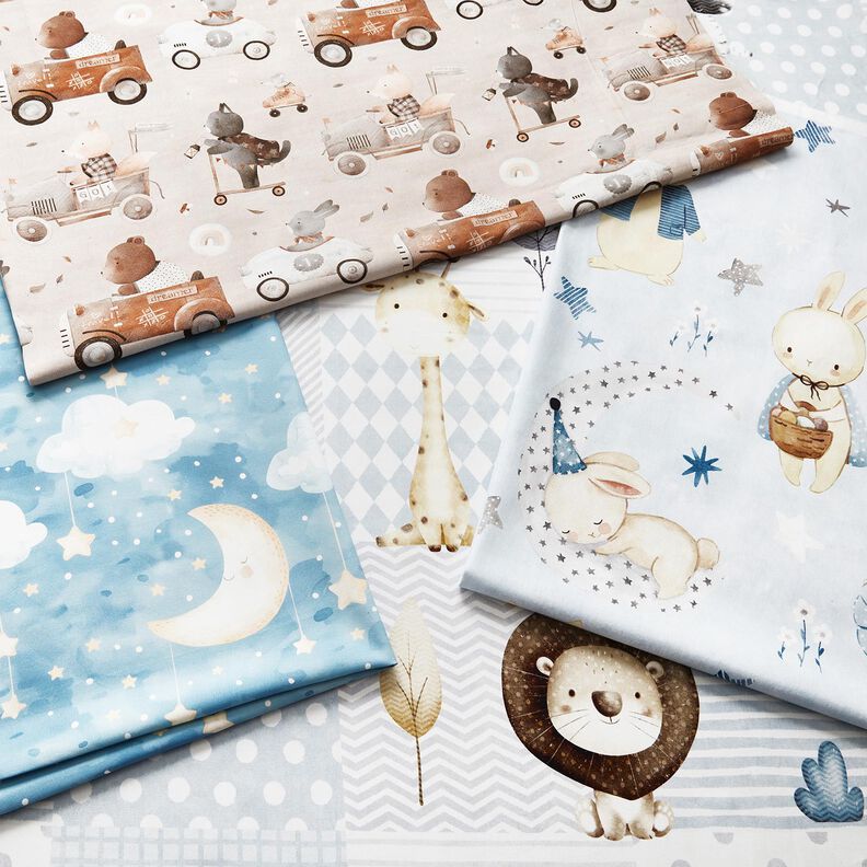 Tecido para decoração Sarja de algodão Coelhinho na Terra dos sonhos Impressão Digital – azul,  image number 5