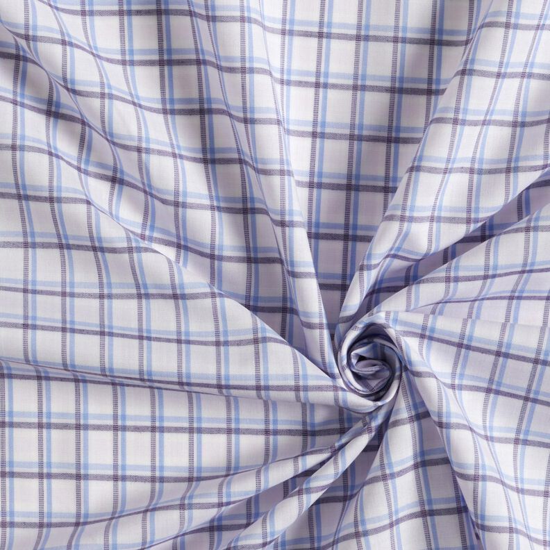 Tecido para camisas Xadrez misturado – branco/azul claro,  image number 3