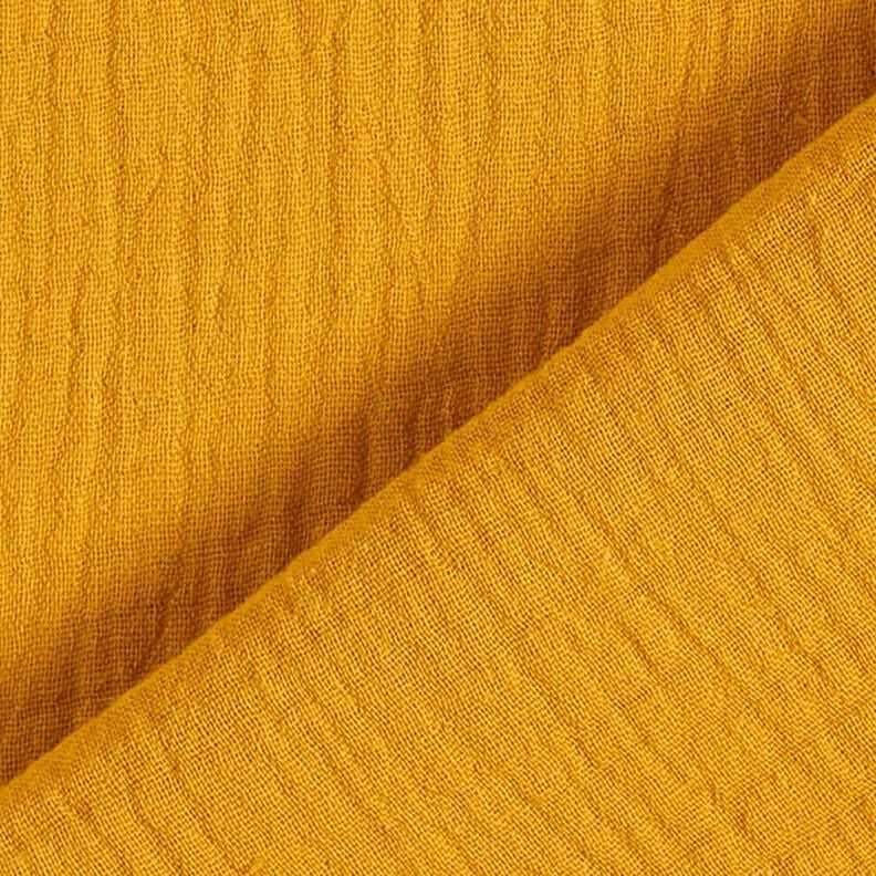 GOTS Musselina/ Tecido plissado duplo | Tula – amarelo-caril,  image number 4