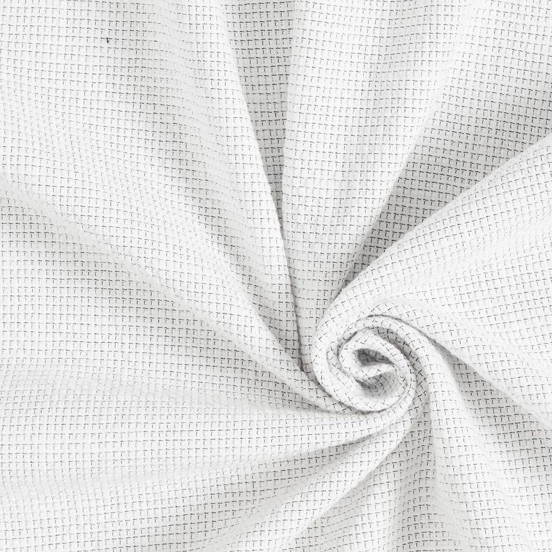 Tecido de algodão Bouclé Quadrados – branco,  image number 1